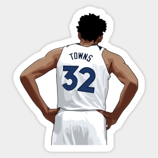 Karl-Anthony Towns Vector Back White Sticker